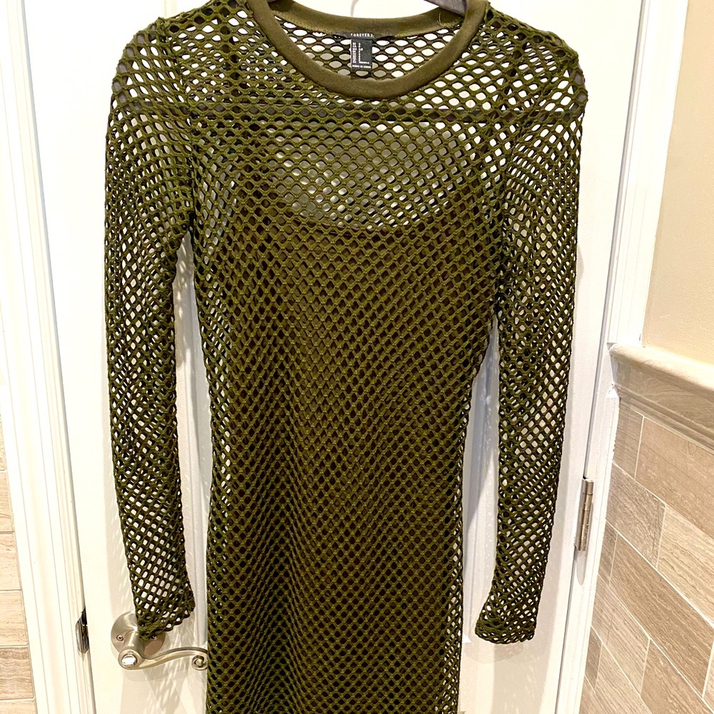 Forever 21 mesh dress green Small